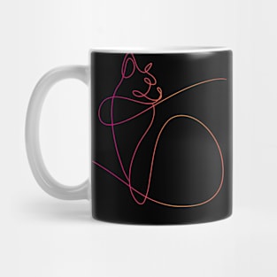 "Extraordinary Cat Poses: An Exploration of Minimalist Line Art Style in Clothing Design" Mug